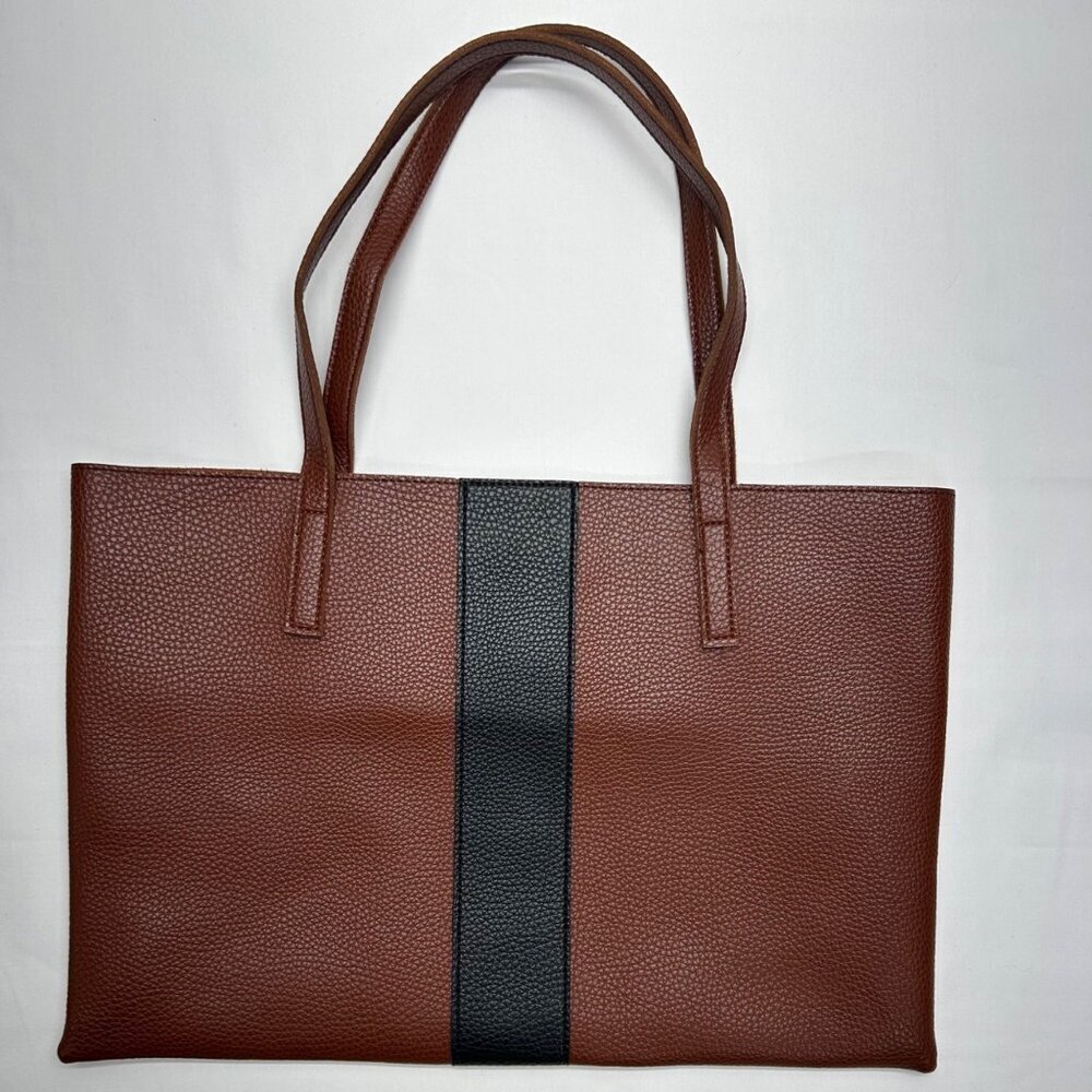 VINCE CAMUTO Tumbled Brown Vegan Leather Tote